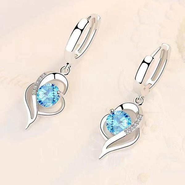 Pendientes de gota Eclipse con corazón · Plateado