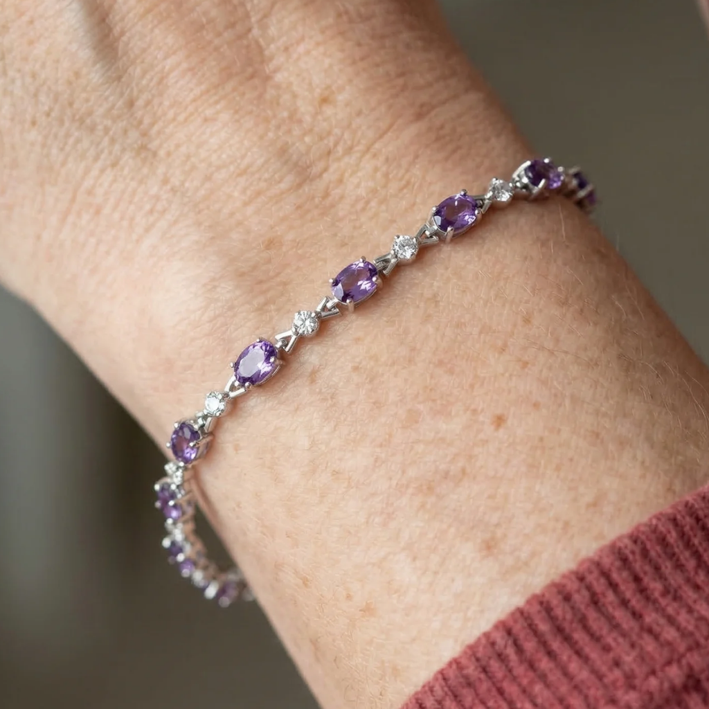 Pulsera Luz de estrellas violeta · Plateado