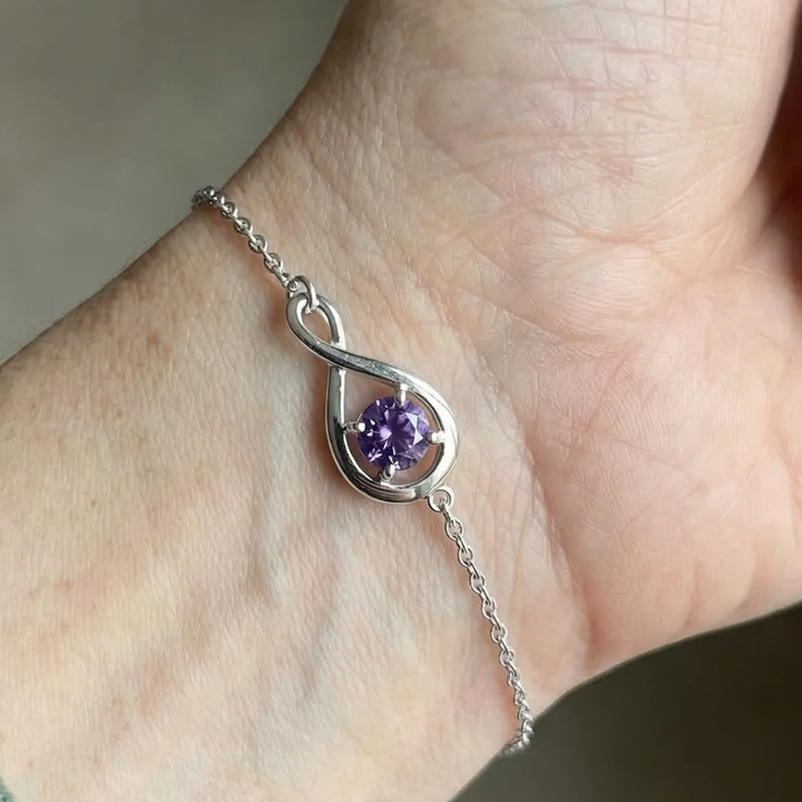 Pulsera infinito violeta · Plateado