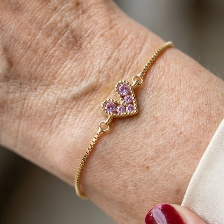 Pulsera Amor rosa · Dorado