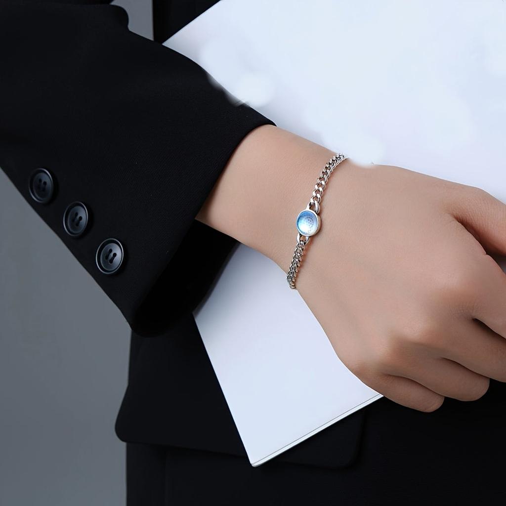 Pulsera Voz Interior con piedra iridiscente · Plateado