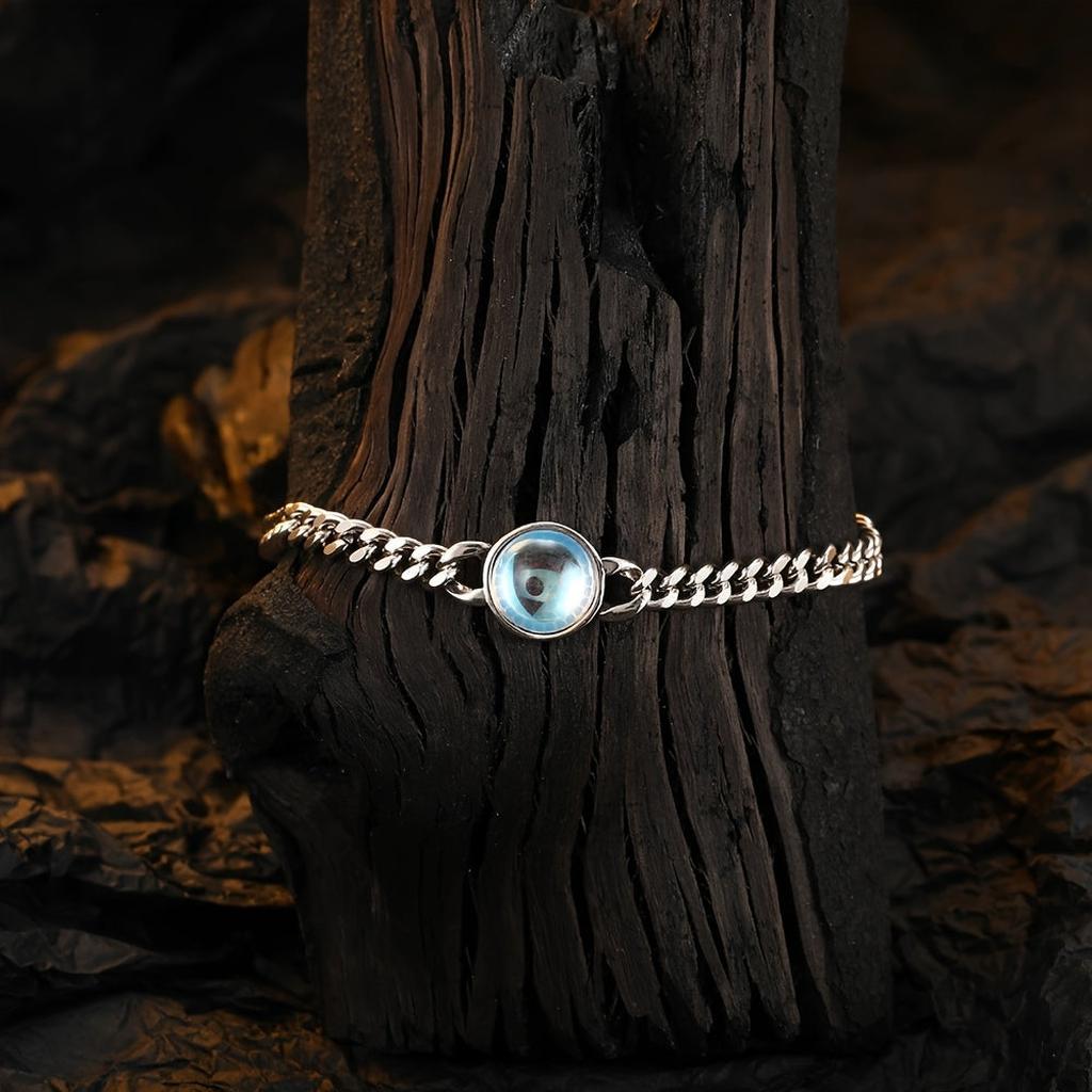 Pulsera Voz Interior con piedra iridiscente · Plateado