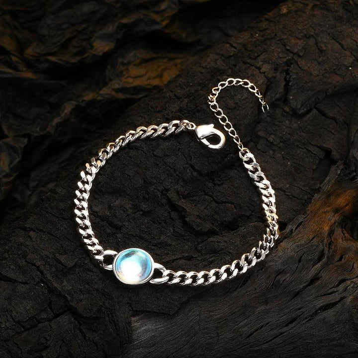Pulsera Voz Interior con piedra iridiscente · Plateado