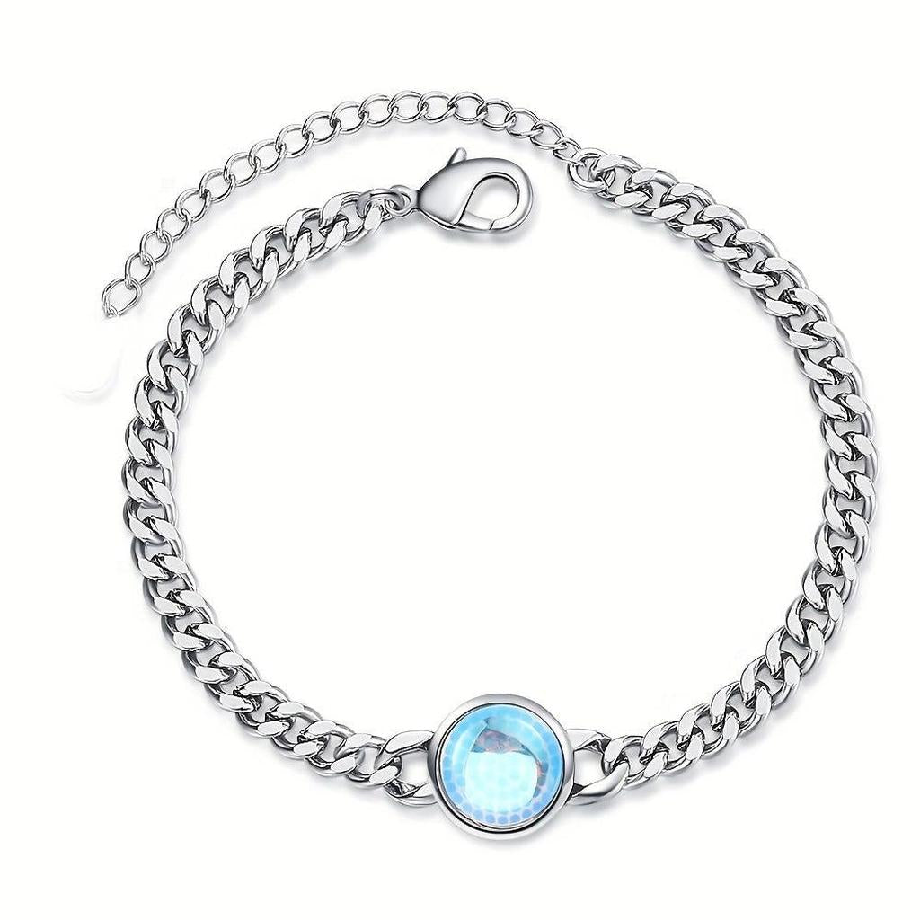 Pulsera Voz Interior con piedra iridiscente · Plateado