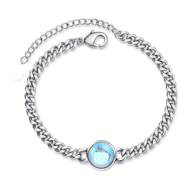 Pulsera Voz Interior con piedra iridiscente · Plateado