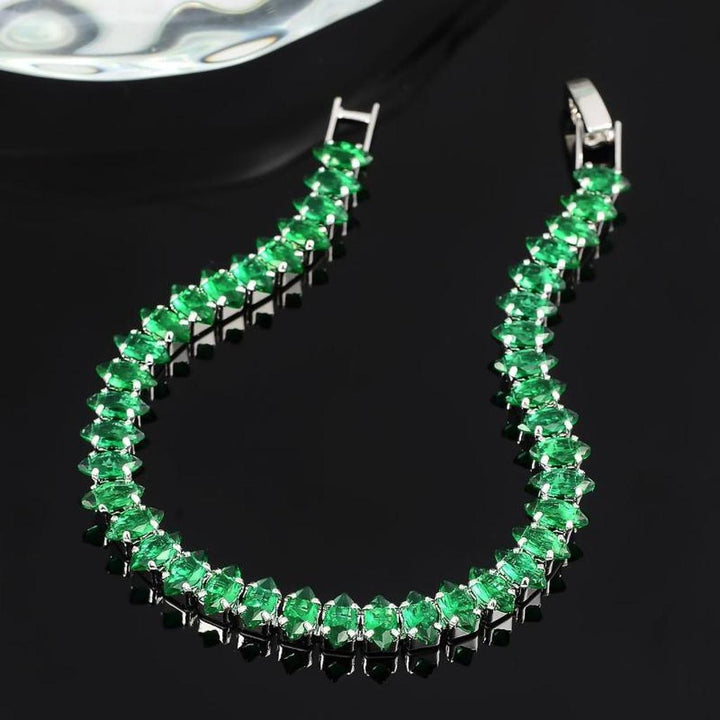 Pulsera con piedras verde esmeralda