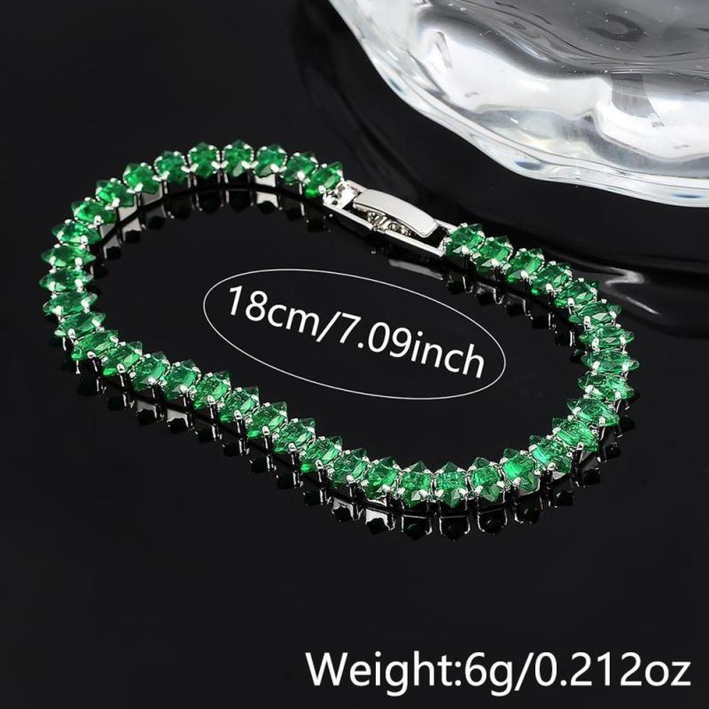 Pulsera con piedras verde esmeralda