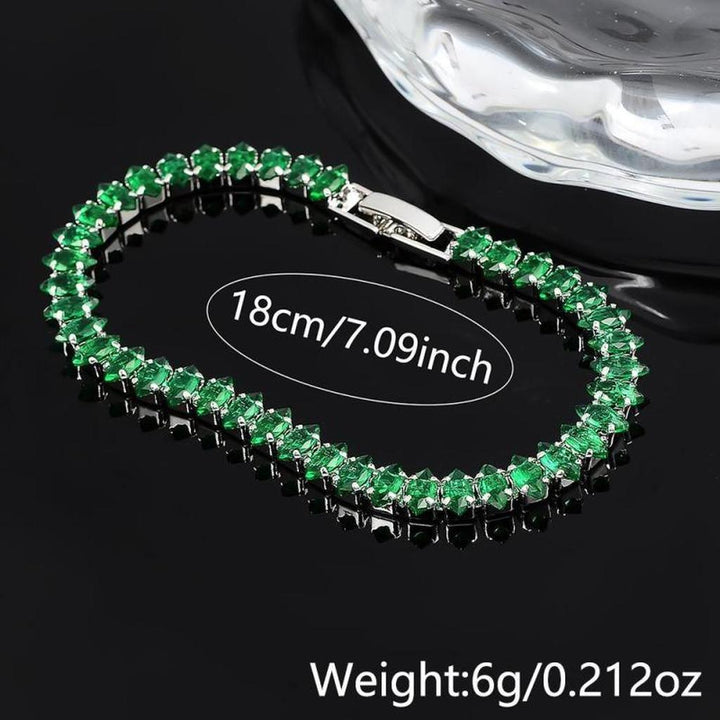 Pulsera con piedras verde esmeralda