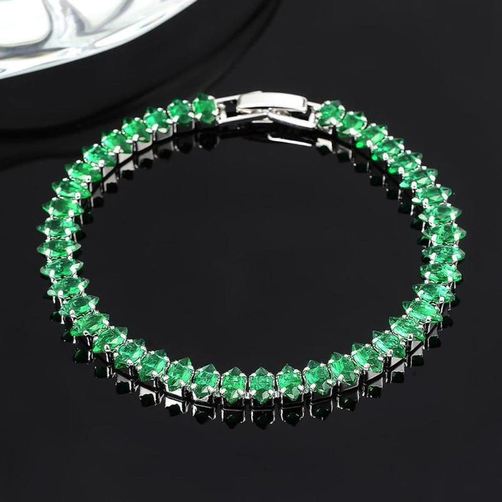Pulsera con piedras verde esmeralda