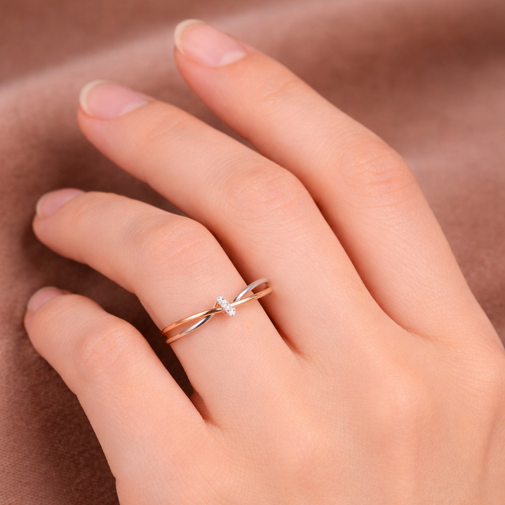 Anillo trenzado · Bicolor