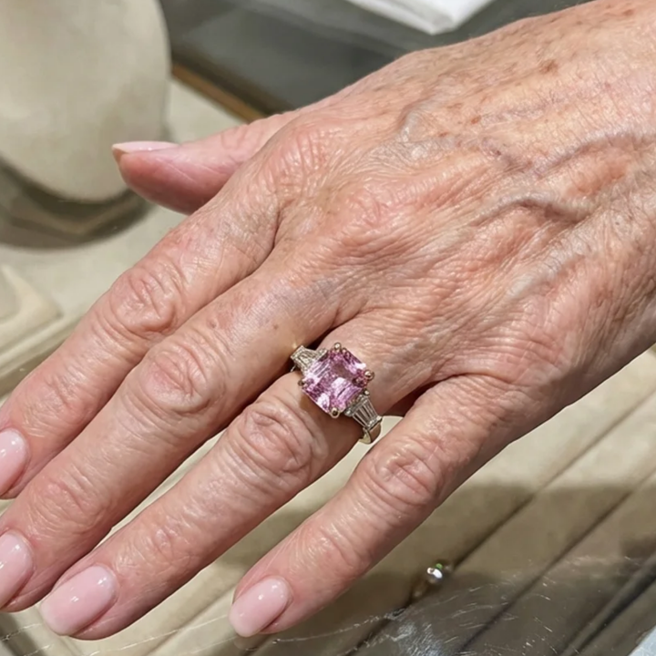 Anillo Verve rosa · Plateado