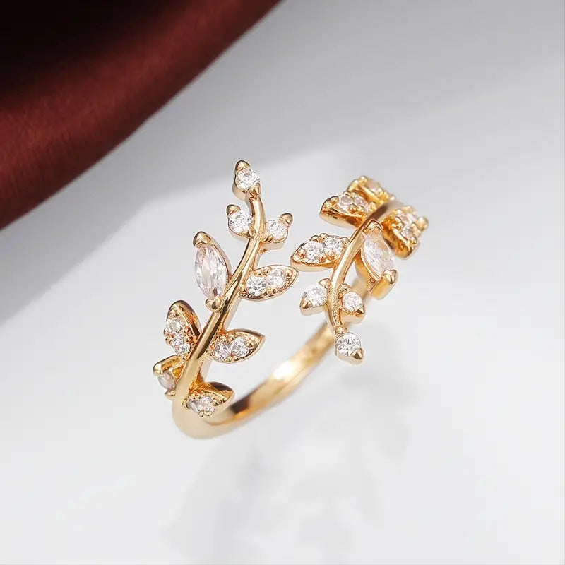 Anillo de vid ajustable · Dorado