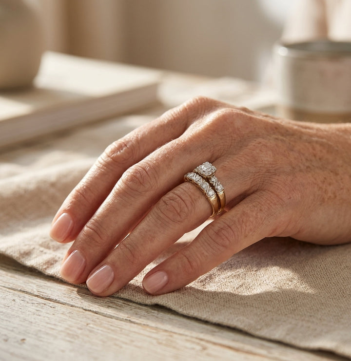 Anillo atemporal de línea sencilla · Dorado