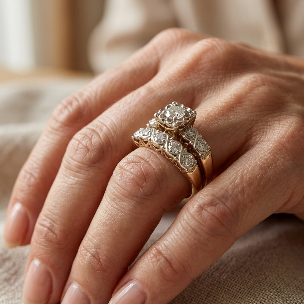 Anillo atemporal de línea sencilla · Dorado