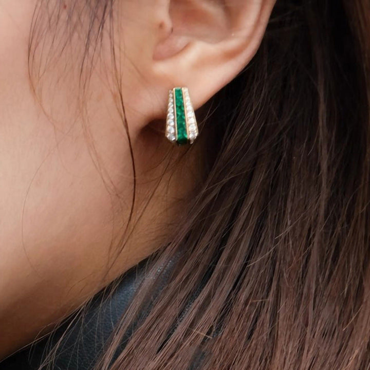 Pendientes Sienna verde esmeralda · Dorado