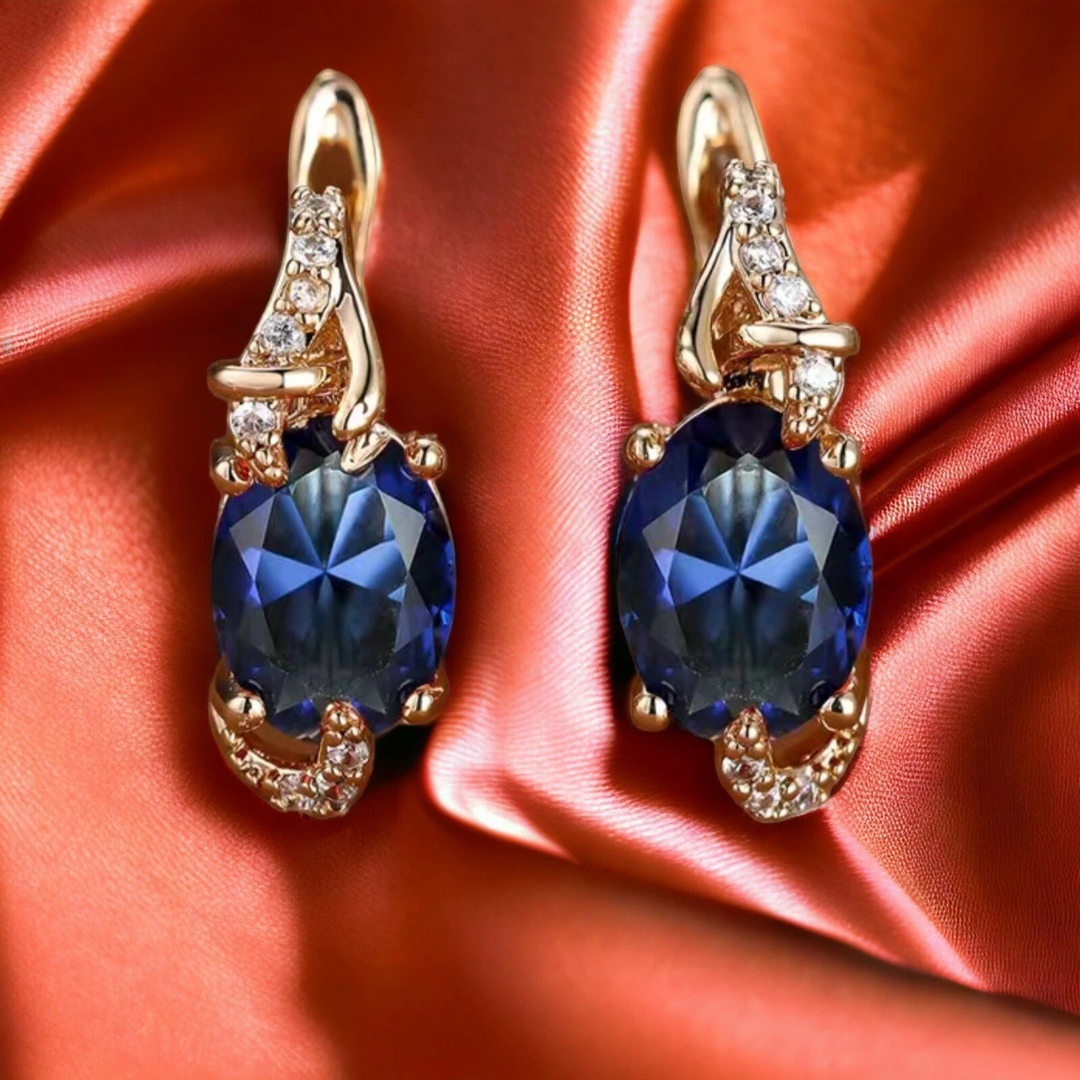 Pendientes de gota Medianoche Real · Dorado