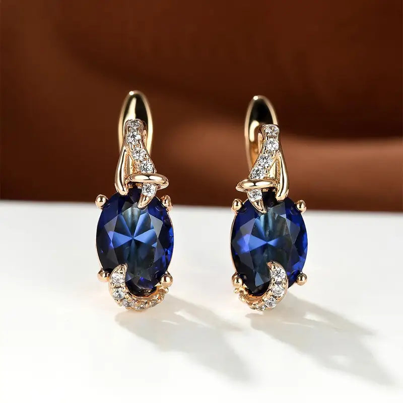 Pendientes de gota Medianoche Real · Dorado