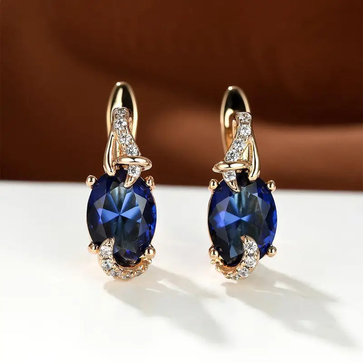 Pendientes de gota Medianoche Real · Dorado