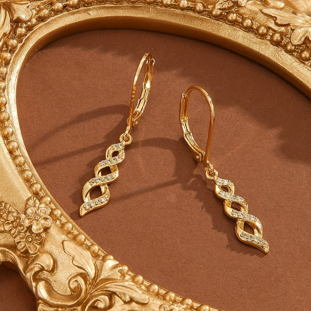 Pendientes largos trenzados · Dorado