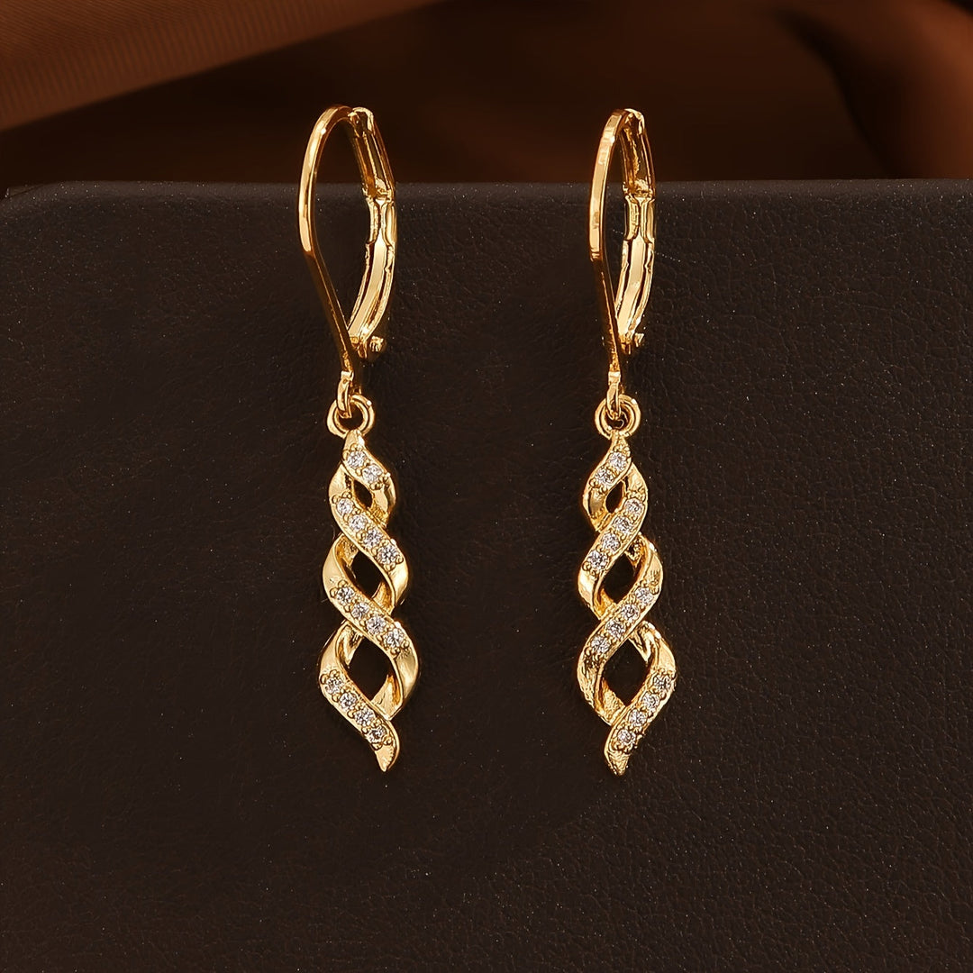 Pendientes largos trenzados · Dorado