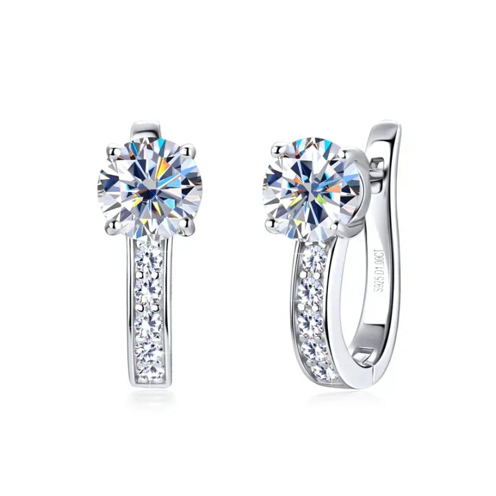 Pendientes de aro con brillo colgante