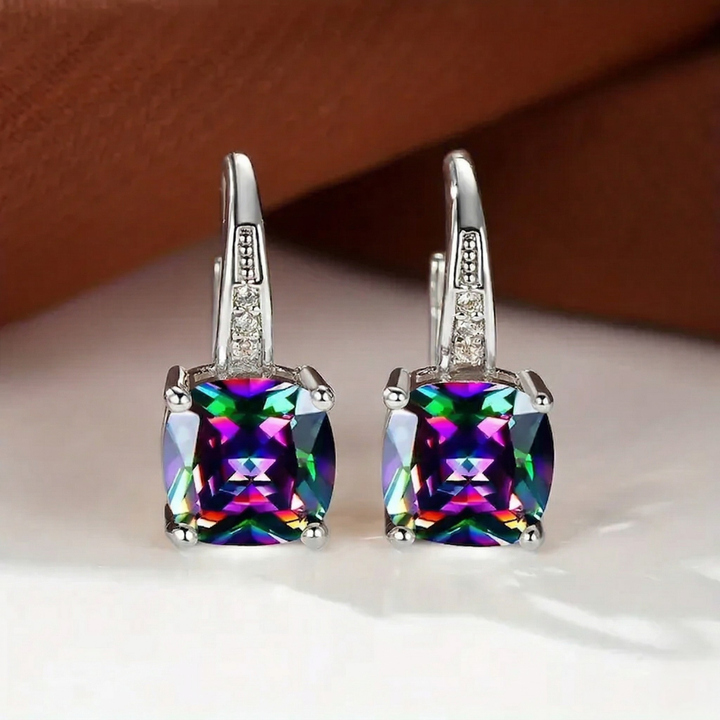 Pendientes de aro con detalle de color