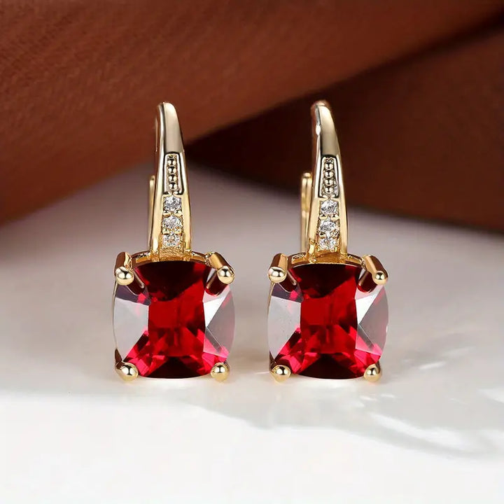 Pendientes de aro con detalle de color