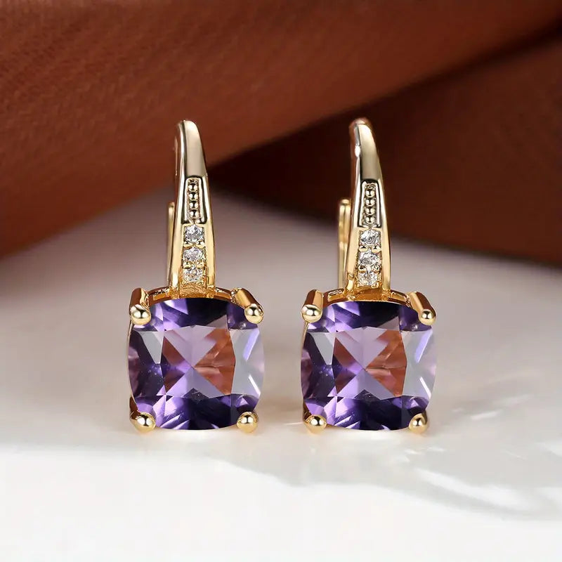 Pendientes de aro con detalle de color