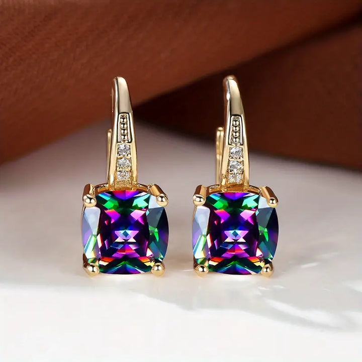 Pendientes de aro con detalle de color