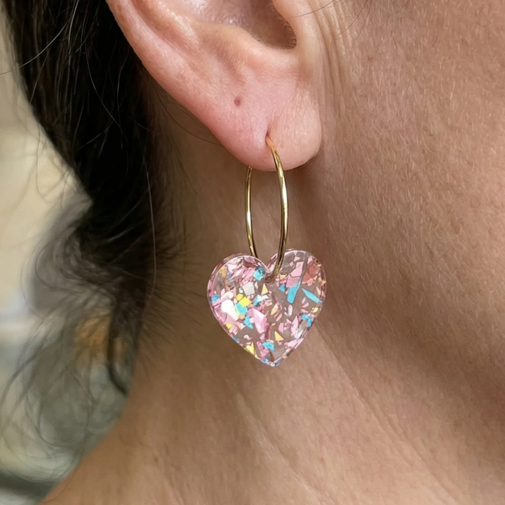 Pendientes de corazón · Dorado