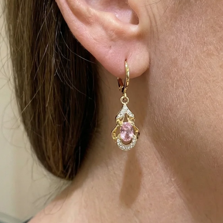 Pendientes de gota de rocío a la luz de la luna · Dorado