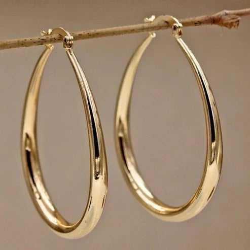 Pendientes de aro ovalados · Dorado