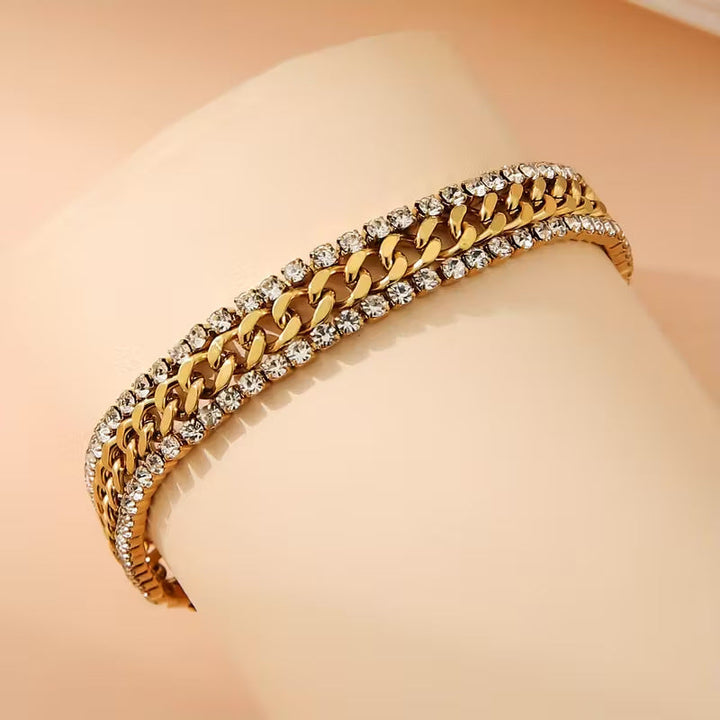 Pulsera de cadena trenzada · Dorado