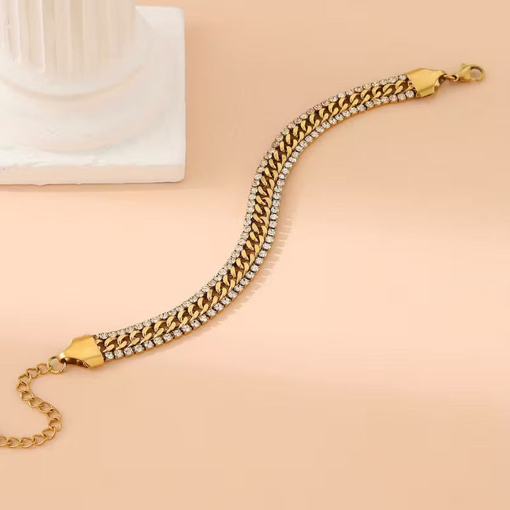 Pulsera de cadena trenzada · Dorado