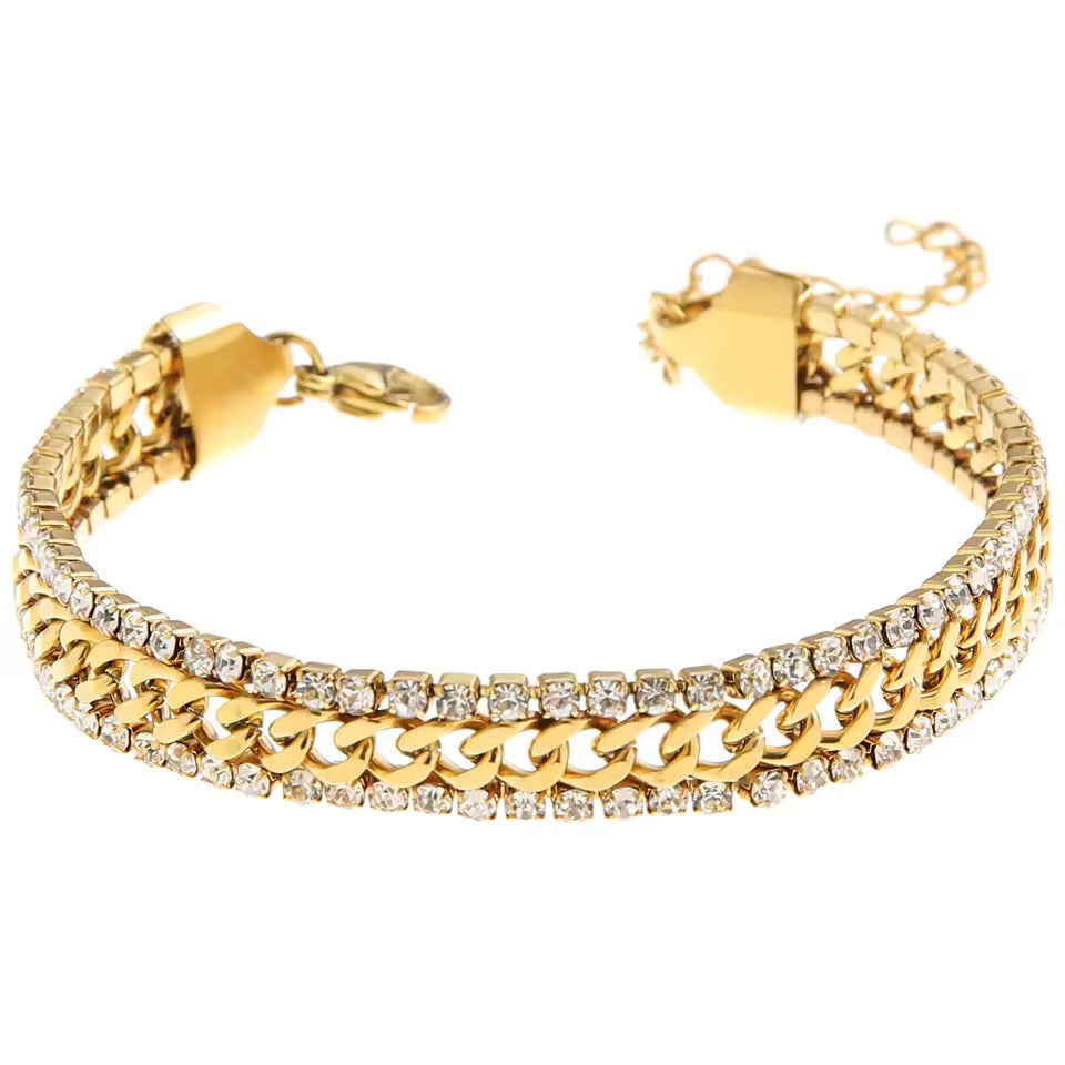 Pulsera de cadena trenzada · Dorado