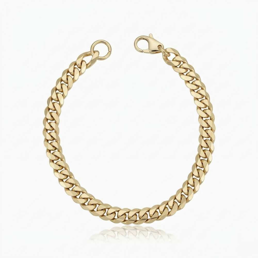 Pulsera de cadena barbada · Dorado
