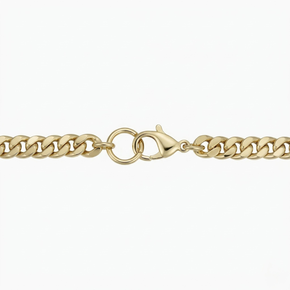 Pulsera de cadena barbada · Dorado