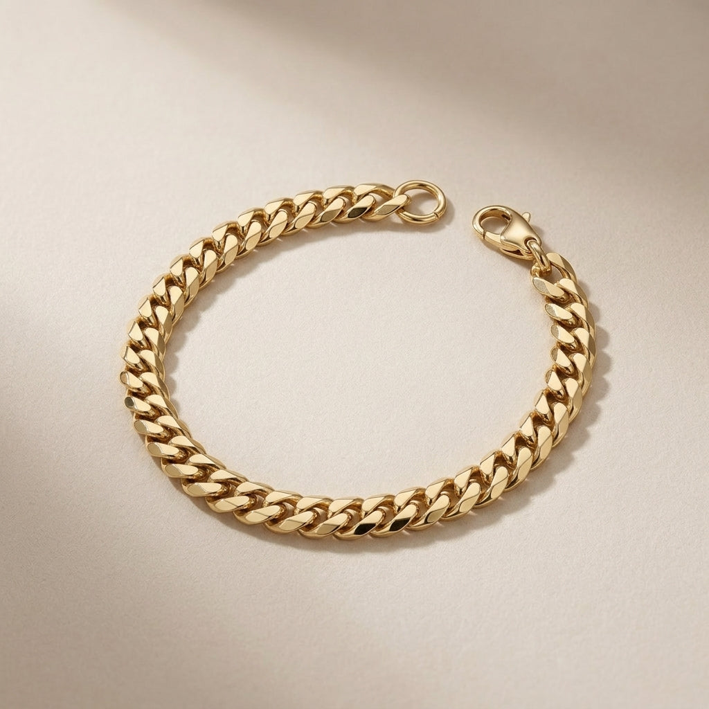 Pulsera de cadena barbada · Dorado