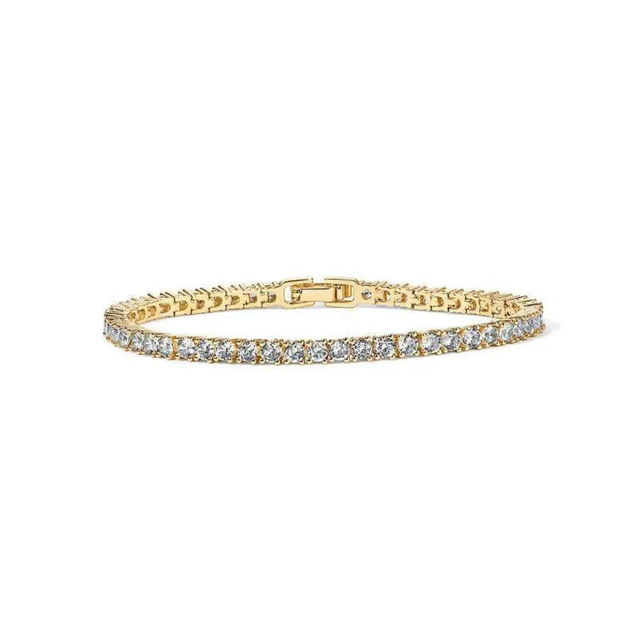 Pulsera tenis con brillos · Dorado