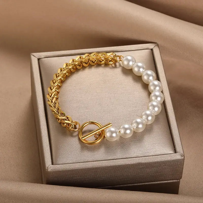 Pulsera de margaritas · Dorado
