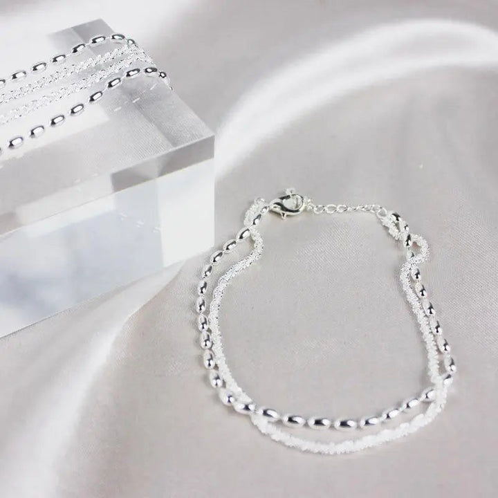 Pulsera con brillos · Plateado