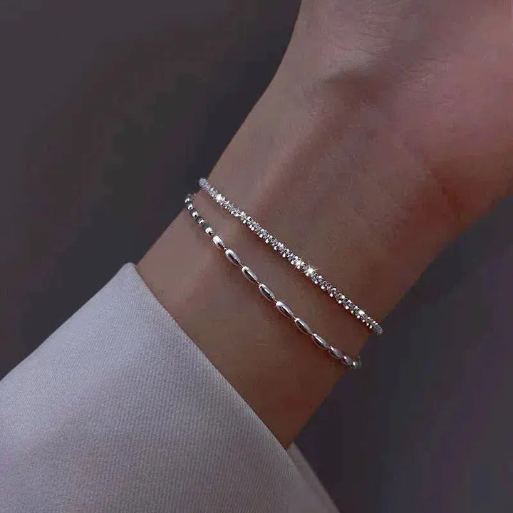 Pulsera con brillos · Plateado