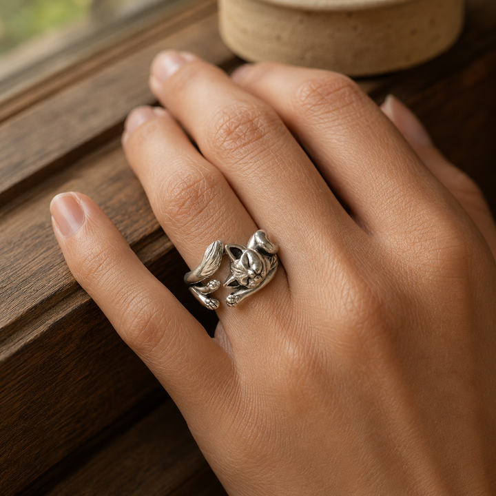 Anillo gato dormido, detalle