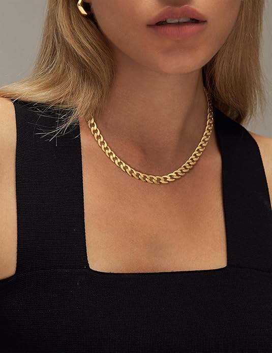 Collar de eslabones gruesos estilo cubano