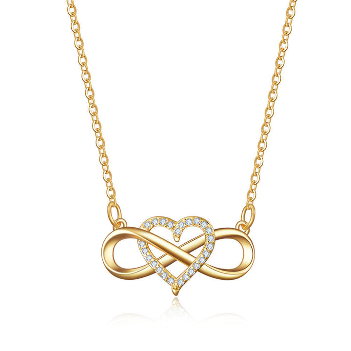 Collar infinito con nudo de amor · Dorado