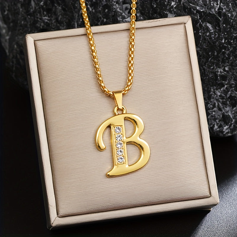 Collar con inicial y brillo · Dorado