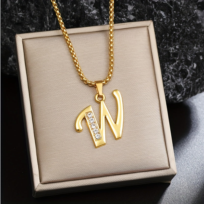 Collar con inicial y brillo · Dorado