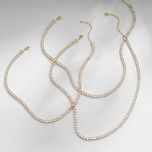 Collar tenis con brillos