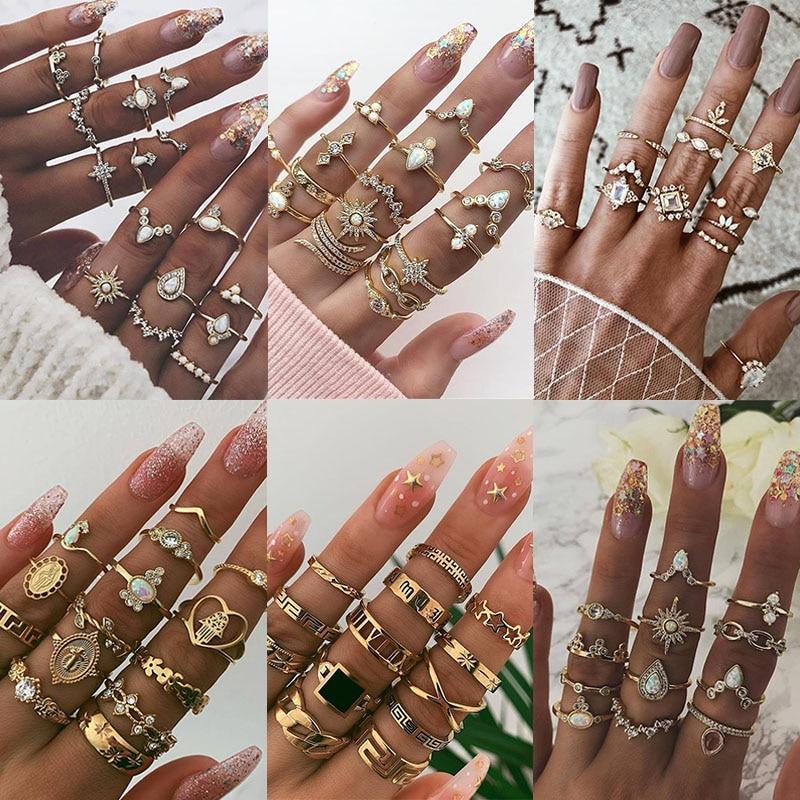Set premium de 8 a 12 anillos · Dorado