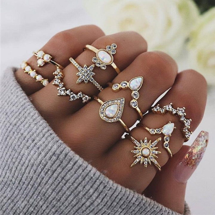 Set premium de 8 a 12 anillos · Dorado